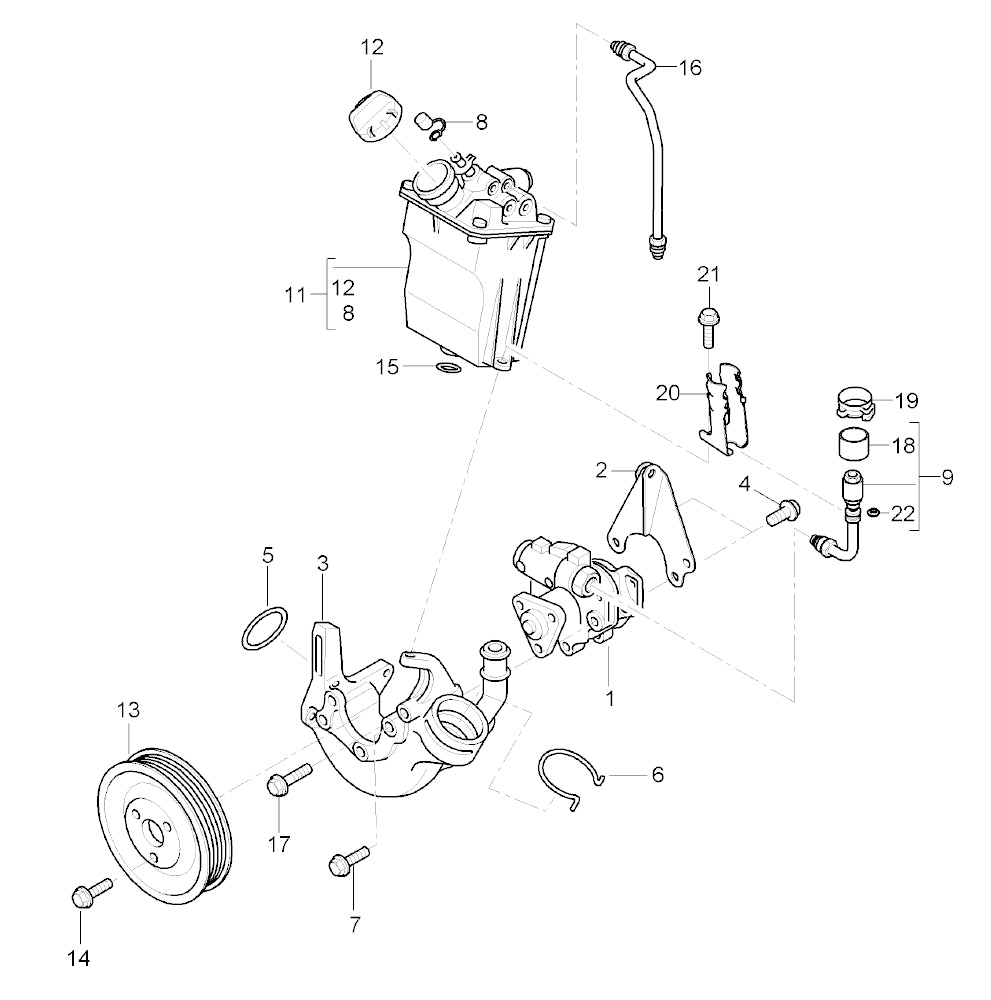 Power Steering Pump (Tandem Vane Pump) - 996 Turbo, 997 Turbo - Rebuilt